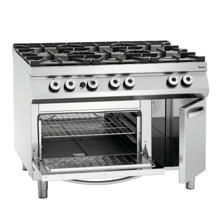 6-burner stove series 900 - Gas Oven GN 2/1 and cabinet from the brand Bartscher
