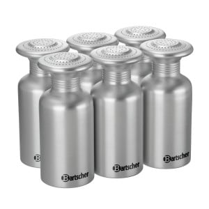 Set of 6 Aluminum Salt Shakers - 19 cm Bartscher