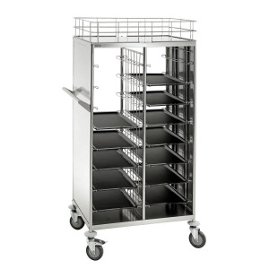 Trolley with Trays 443 x 343 mm and GN 1/1 Containers - 2 x 8 Levels