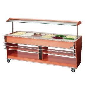 Sliding Shelves for Heated and Refrigerated Buffet - 6 x GN 1/1