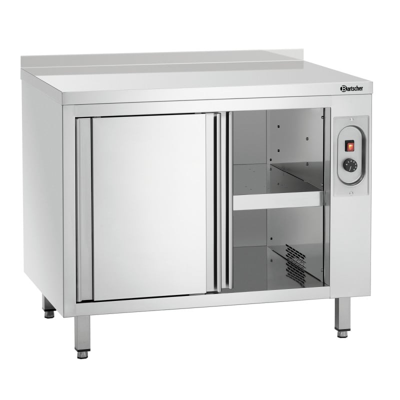 Professional stainless steel heated cabinet for kitchen.