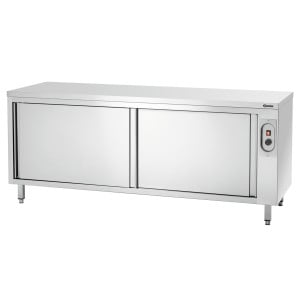 Professional stainless steel heated cabinet - 2000mm dimensions