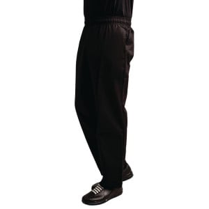 Pantalon de Cuisine Mixte Easyfit Noir Traité Teflon - Taille XS - Whites Chefs Clothing - Fourniresto