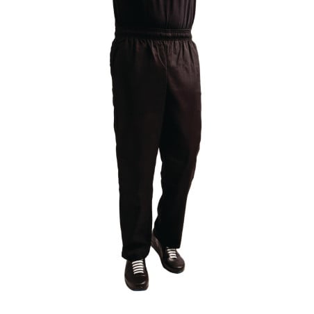 Pantalon de Cuisine Mixte Easyfit Noir Traité Teflon - Taille XXL - Whites Chefs Clothing - Fourniresto