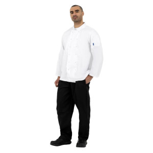 Unisex White Long Sleeve Vegas Kitchen Jacket - Size S - Whites Chefs Clothing - Fourniresto