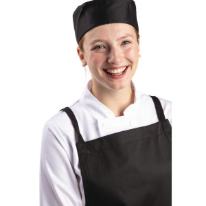 Black Polycotton Chef Skull Cap - Size S 55.9 cm - Whites Chefs Clothing - Fourniresto