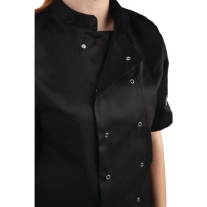 Čierna unisex kuchynská bunda s krátkymi rukávmi Vegas - Veľkosť M - Whites Chefs Clothing - Fourniresto