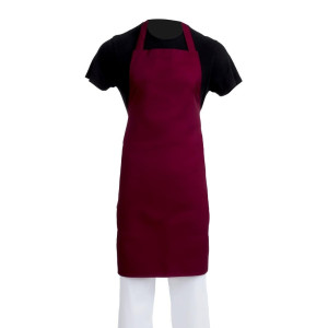 Bib Apron Bordeaux in Polycotton 710 x 970 mm - Whites Chefs Clothing - Fourniresto