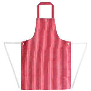 Tablier Bavette Déperlant Rayé Rouge Et Blanc 1016 X 711 Mm - Whites Chefs Clothing - Fourniresto