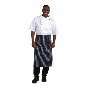 Tablier De Cuisine Rayé Bleu Et Blanc 760 X 920 Mm - Whites Chefs Clothing - Fourniresto