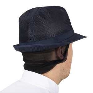 Chapeau Trilby Bleu Marine Avec Résille - Taille M 570 Mm - FourniResto - Fourniresto