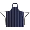 Extra Long Striped Navy Blue and White Bib Apron Without Pocket - Whites Chefs Clothing - Fourniresto