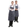 Tablier Bavette Extra Long Sans Poche Rayé Marine Et Blanc  - Whites Chefs Clothing - Fourniresto