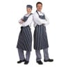 Extra Long Striped Navy Blue and White Bib Apron Without Pocket - Whites Chefs Clothing - Fourniresto