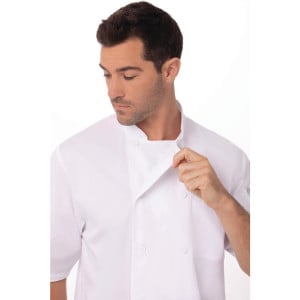 White Montreal Cool Vent Unisex Chef Jacket - Size M - Chef Works - Fourniresto