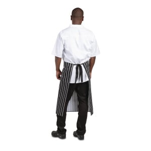 White and Black Striped Kitchen Apron 760 x 970 mm - Whites Chefs Clothing - Fourniresto