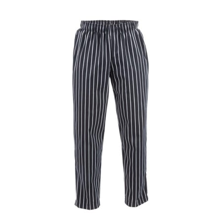 Pantalon De Cuisine Mixte Baggy Rayé Noir Et Blanc - Taille Xl - Chef Works - Fourniresto