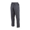 Unisex Black and White Striped Baggy Chef Pants - Size XL - Chef Works - Fourniresto