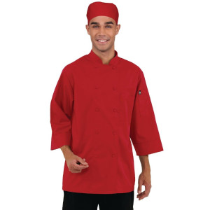 Kuchynský odev unisex červený - Veľkosť XL - Chef Works - Fourniresto