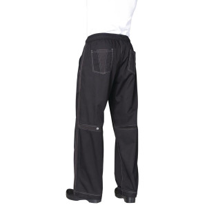 Unisex Black Baggy Kitchen Pants - Size L - Chef Works - Fourniresto