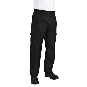 Pantalon de Cuisine Mixte Fit Cargo Noir - Taille S - Chef Works - Fourniresto