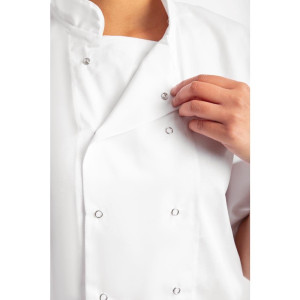 White Short Sleeve Boston Kitchen Jacket - Size L - Whites Chefs Clothing - Fourniresto