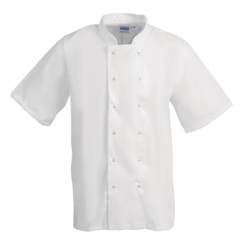 Biela kuchynská bunda s krátkymi rukávmi Boston - Veľkosť S - Whites Chefs Clothing - Fourniresto