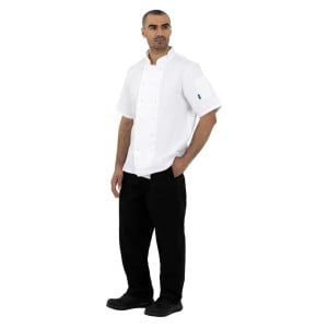 White Short Sleeve Boston Kitchen Jacket - Size S - Whites Chefs Clothing - Fourniresto