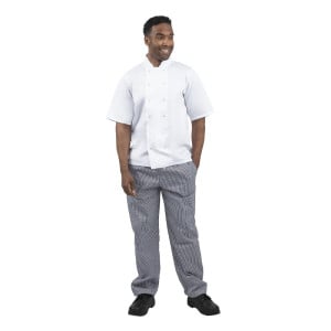 Pantalon de Cuisine Mixte Vegas à Petits Carreaux Bleus et Blancs - Taille XS - Whites Chefs Clothing - Fourniresto