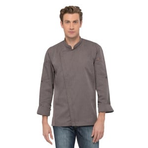 Veste de Cuisine Mixte à Fermeture Eclair Gris Graphite Hartford - Taille XS - Chef Works - Fourniresto