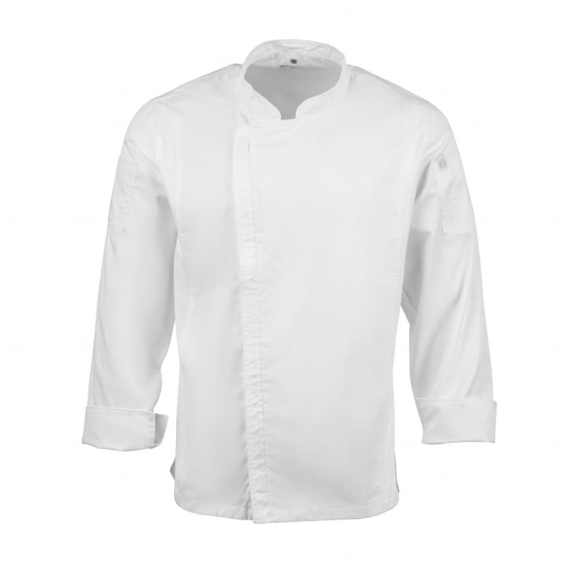 Veste de Cuisine Mixte à Fermeture Eclair Blanche Hartford - Taille L - Chef Works - Fourniresto