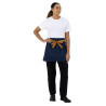 Tablier de Serveur Denim Bleu avec Ceinture Ocre en Coton 700 x 430 mm - Whites Chefs Clothing - Fourniresto