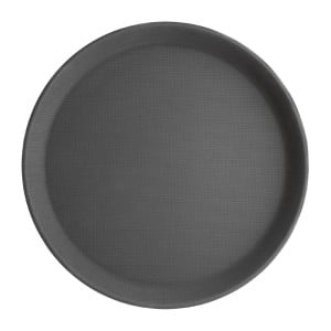 Round Black Non-Slip Tray Ø 356 mm - Olympia KRISTALLON - Fourniresto