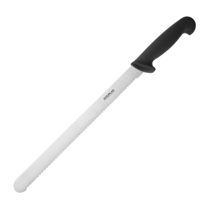 Couteau À Trancher Denté Noir Lame 30,5 Cm - Hygiplas - Fourniresto