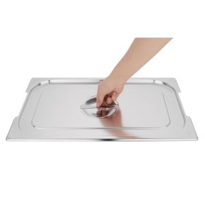 Stainless Steel Lid Gn 1/1 For Tray With Handles - Vogue - Fourniresto