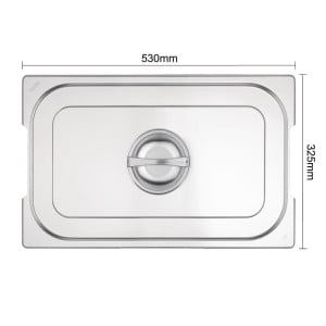 Stainless Steel Lid Gn 1/1 For Tray With Handles - Vogue - Fourniresto