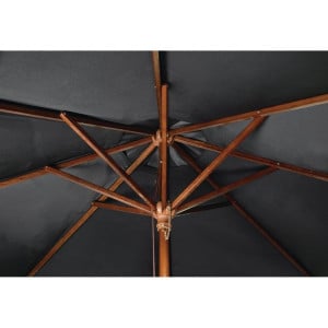 Black Round Parasol Ø 3 M - Bolero - Fourniresto