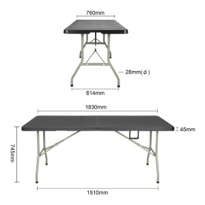 Sklopný čierny stôl v strede 180 cm - Bolero - Fourniresto