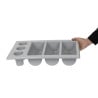 Cutlery Tray Gray with 6 Compartments GN 1/1 325 x 530 mm - APS - Fourniresto