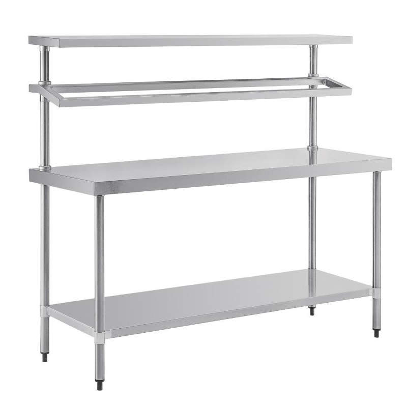 Grande Table De Préparation Inox Avec Support Bacs Gn 1800 X 600 Mm - Vogue - Fourniresto