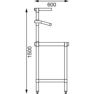 Veľký nerezový prípravný stôl s podporou pre zásobníky GN 1800 x 600 mm - Vogue - Fourniresto