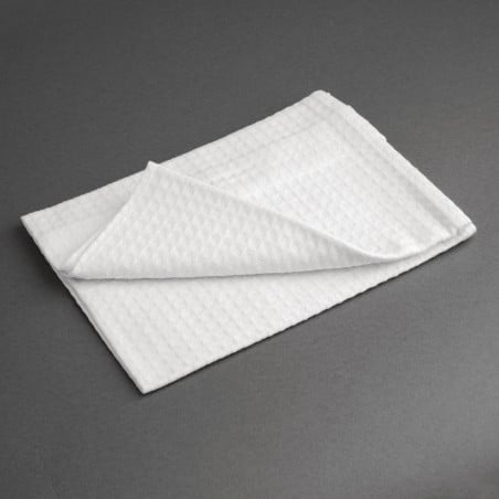 White Polycotton Tea Towel - Pack of 10 - Vogue - Fourniresto