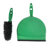 Soft Bristle Brush and Green Dustpan - Jantex - Fourniresto