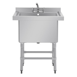 Hlboký drez s chrbtom 100 L 770 x 600 mm - Vogue - Fourniresto