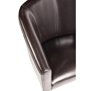 Dark Brown Faux Leather Armchair - Bolero - Fourniresto