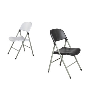 Black and Grey Folding Chairs - Set of 2 - Bolero - Fourniresto