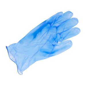 Gants Alimentaires en Vinyle Non Poudrés Bleus Taille XL - Lot de 100 - Vogue - Fourniresto