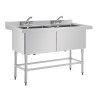 Dvojitý hlboký drez s chrbtom 2 x 100 l 1410 x 600 mm - Vogue - Fourniresto