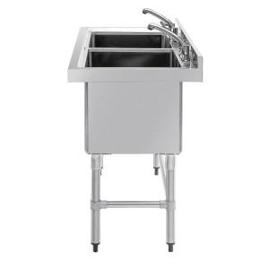 Dvojitý hlboký drez s chrbtom 2 x 100 l 1410 x 600 mm - Vogue - Fourniresto