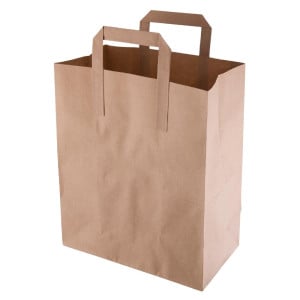 Brown Recyclable Paper Bag 255 x 215 mm - Pack of 250 - Fiesta Green - Fourniresto